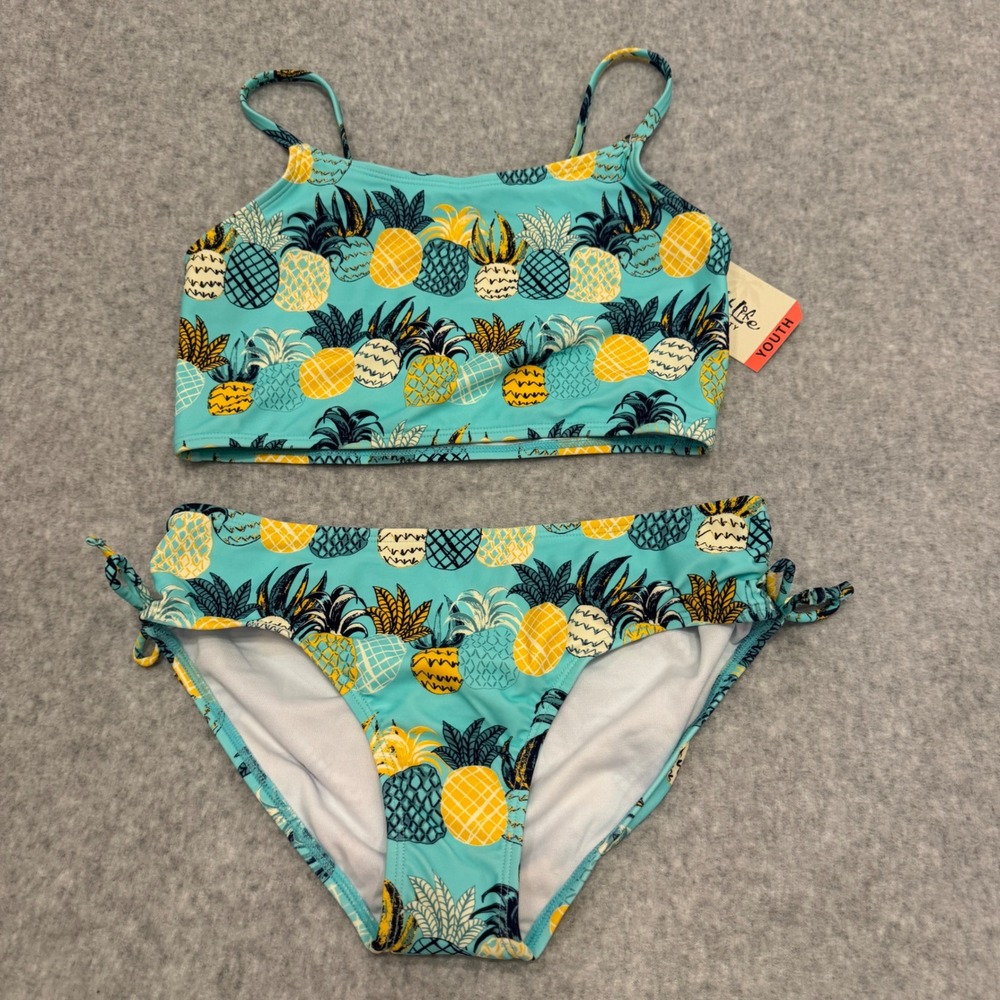 Salt Life Youth Girls Pineapple Print Bikini‎ Set Aruba Blue Size 16 NWT Swim